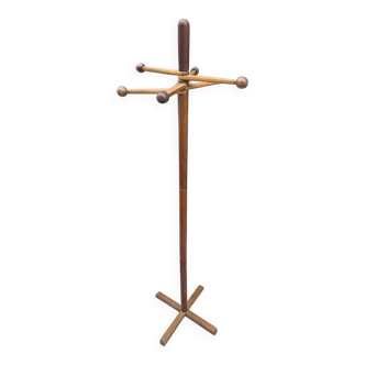 Sculptural wooden coat rack – 1960s modernist design