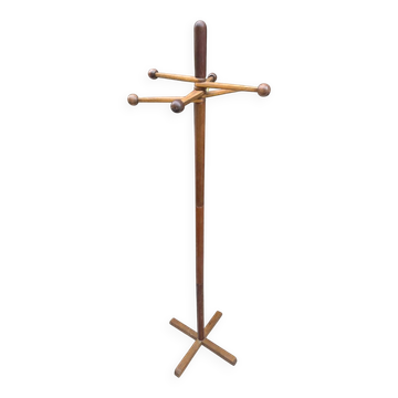 Porte-manteau sculptural en bois – design moderniste années 60