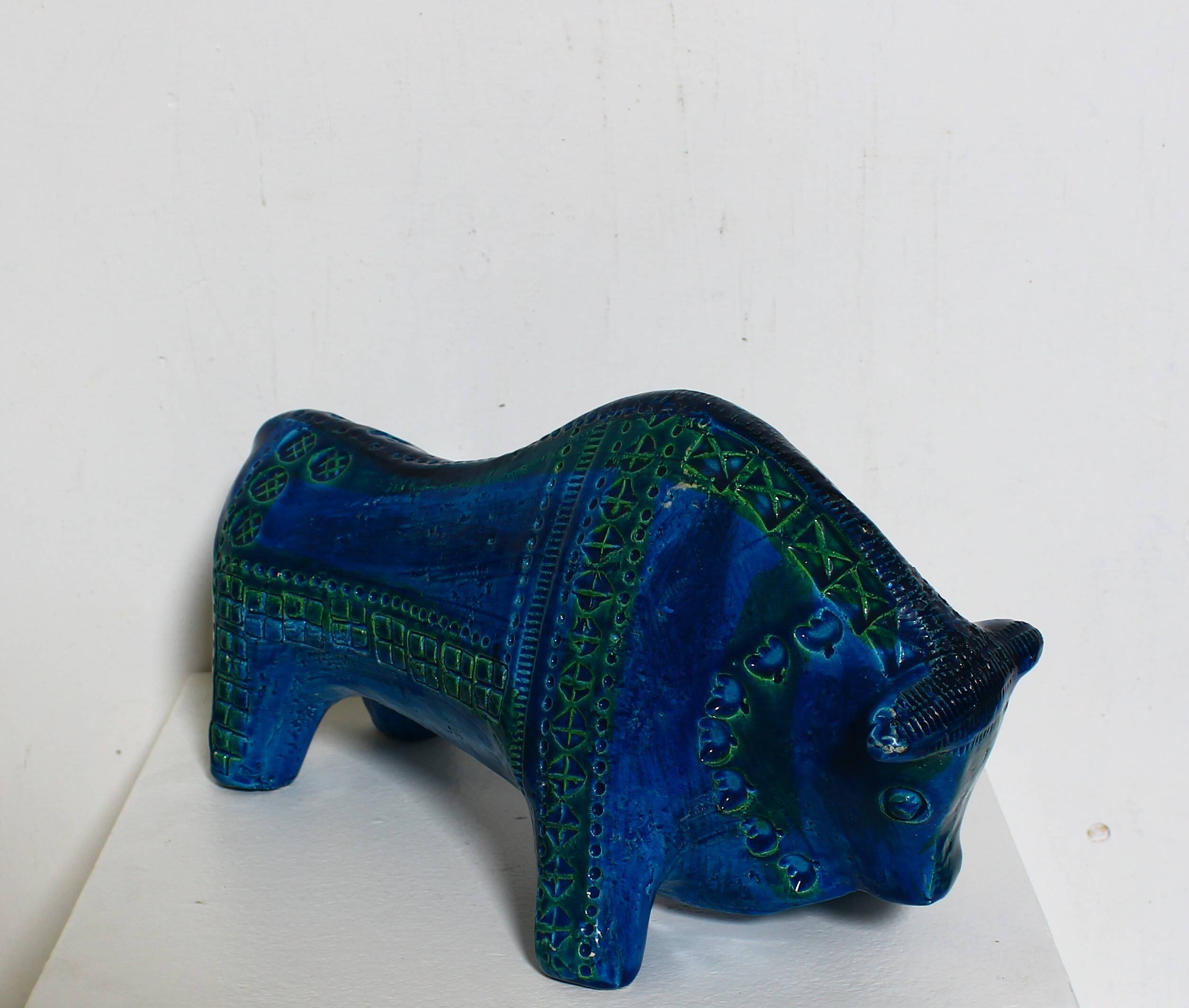 Aldo Londi Bitossi Rimini Taureau Bleu Italie, années 1960