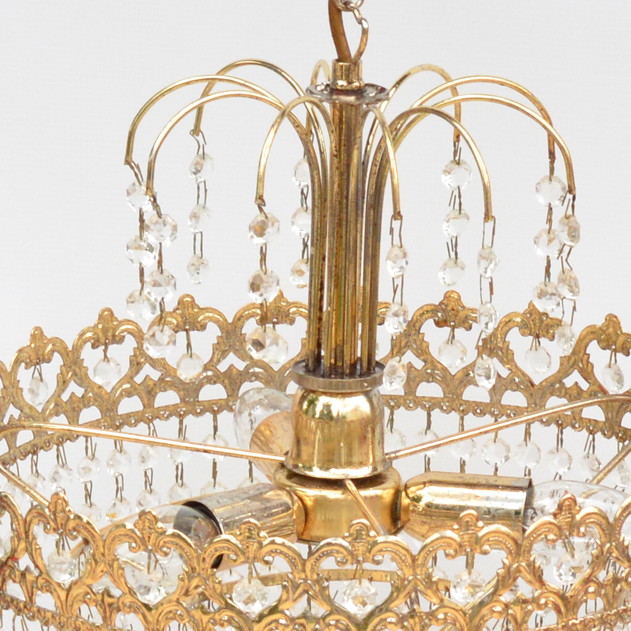 Lustre en cristal style Hollywood Regency Kamenickô 'enov, Tchécoslovaquie, années 1970