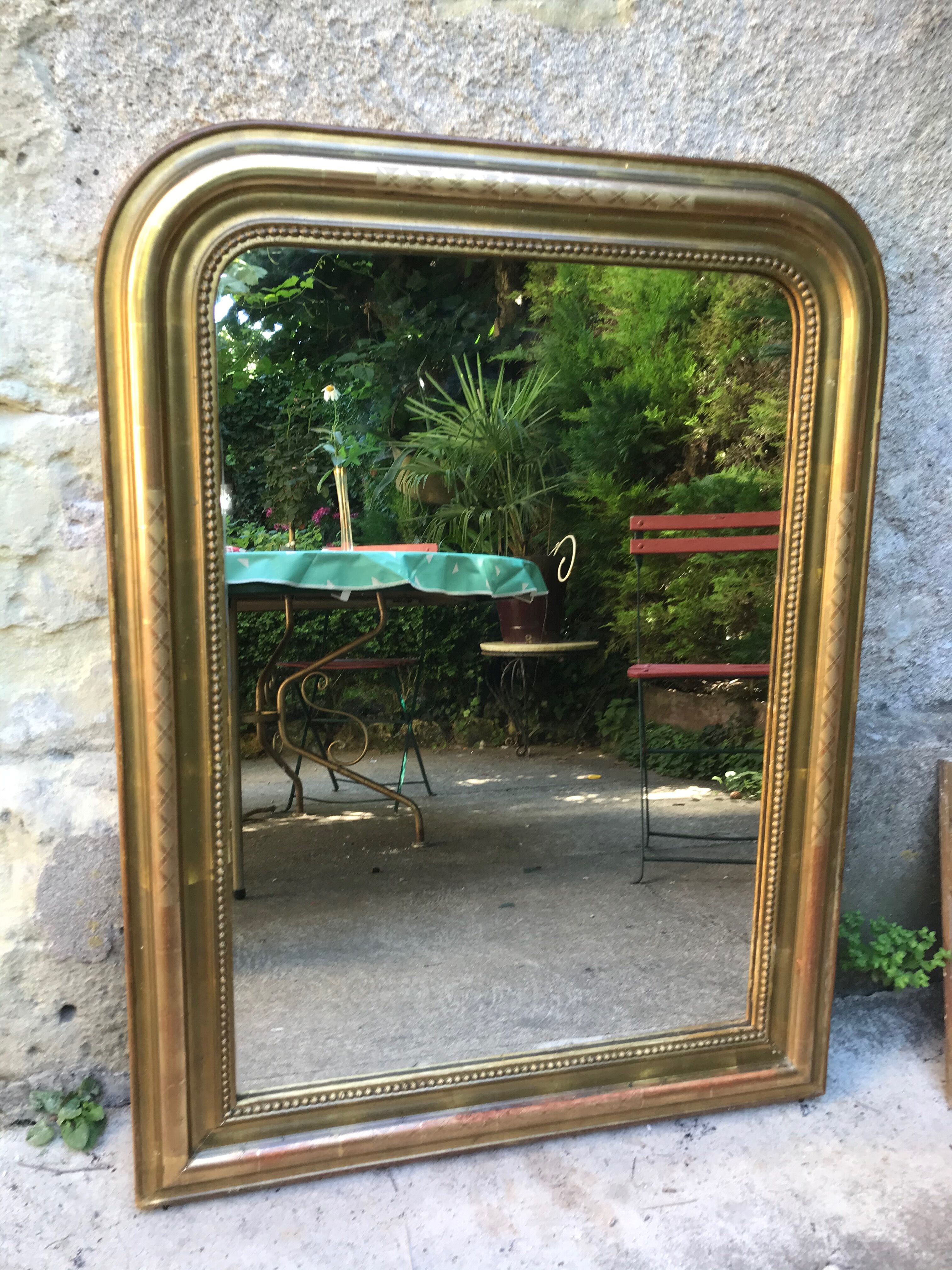 Golden Louis-Philippe Mirror 99x74 cm