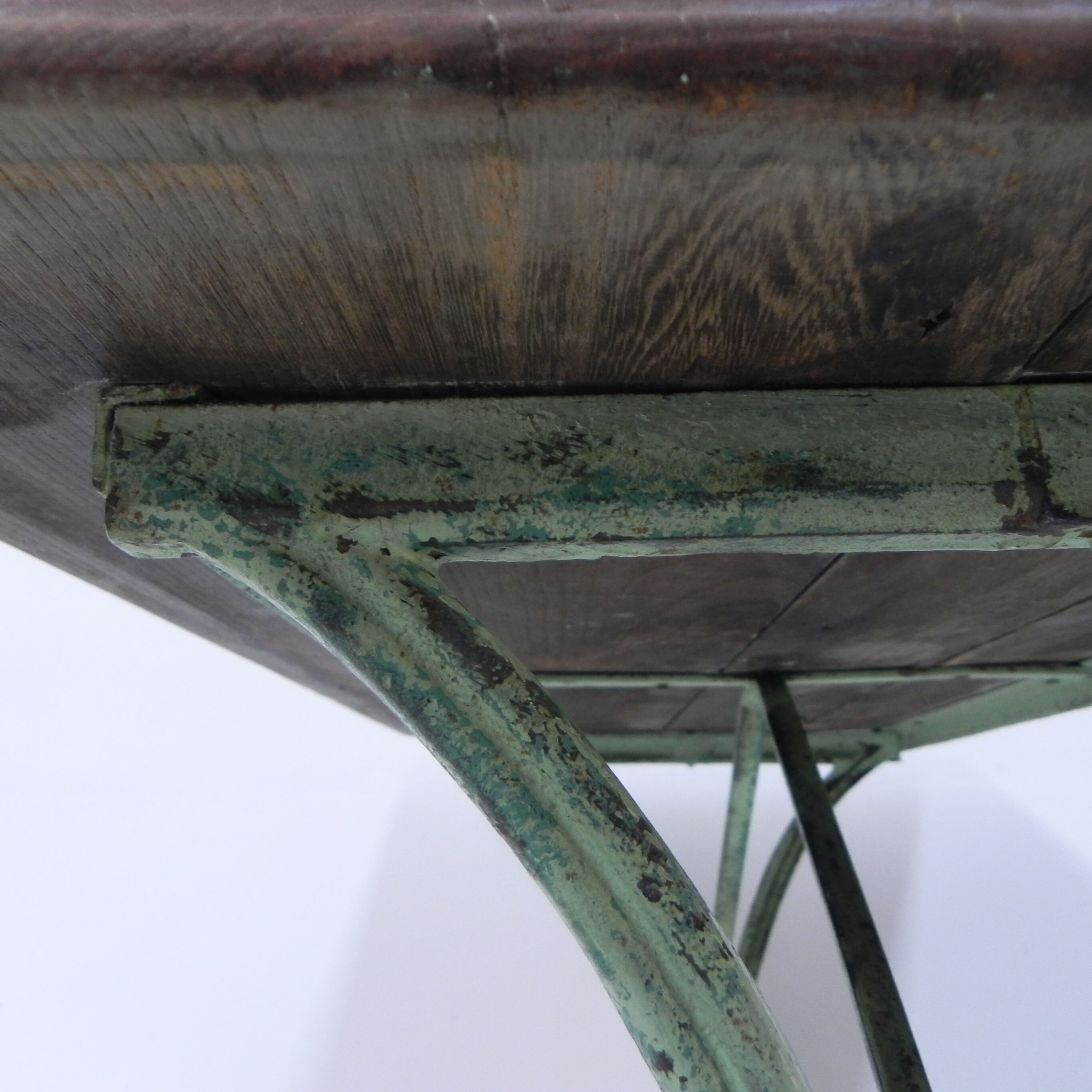 Art nouveau bistro table with cast iron frame