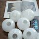 Lot de 6 globes anciens en opaline blanche