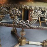 Table basse en laiton marbre et onyx