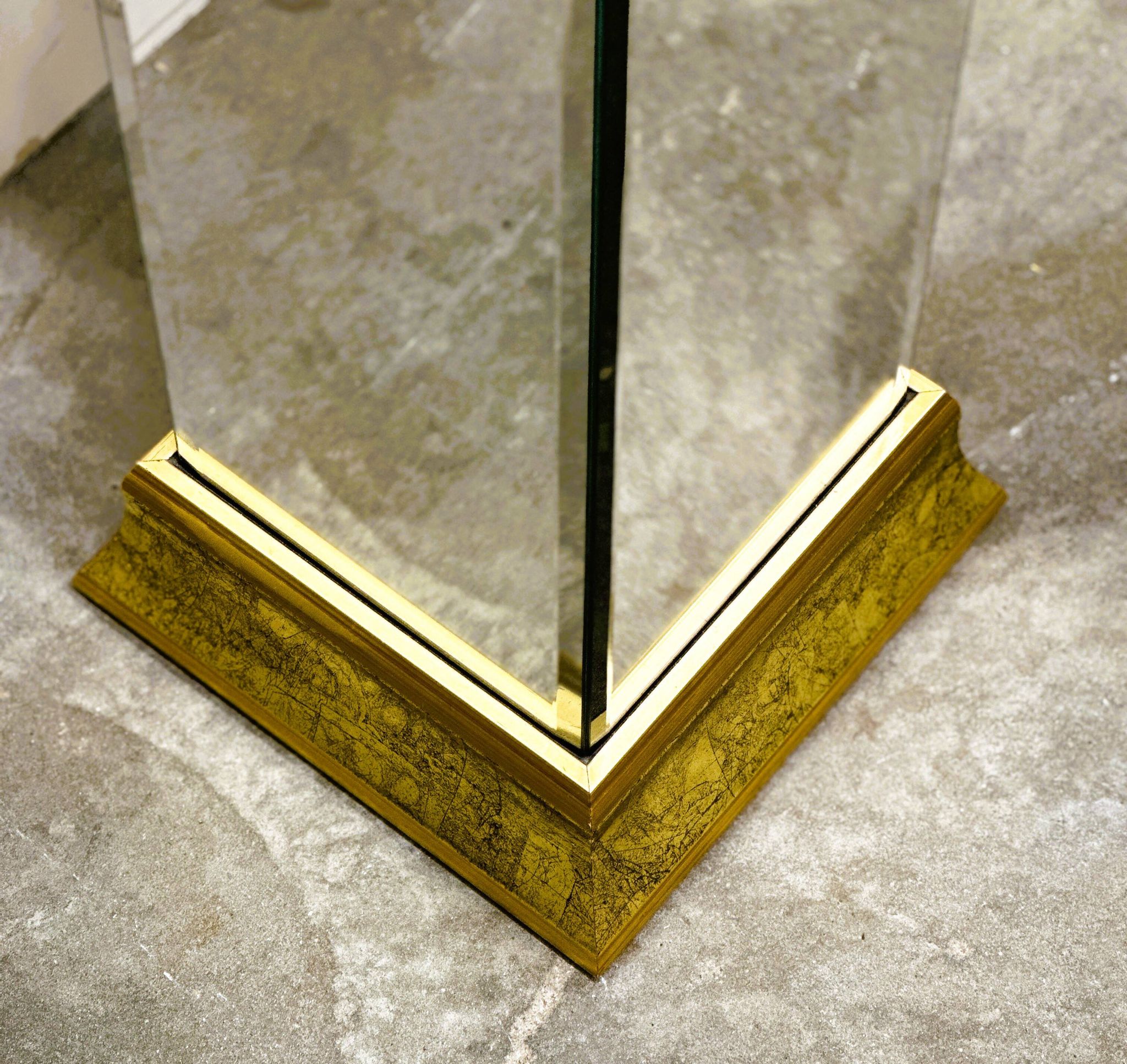 Rare Pair Of Mirrored Plinths or Console By Deknudt, Belgium 1980s