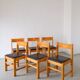 6 chaises en pin massif minimalistes | Années 1970