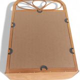 Mid Century French Riviera Rattan and Wicker Mirror With Shelf, Spain, 1960s–70s