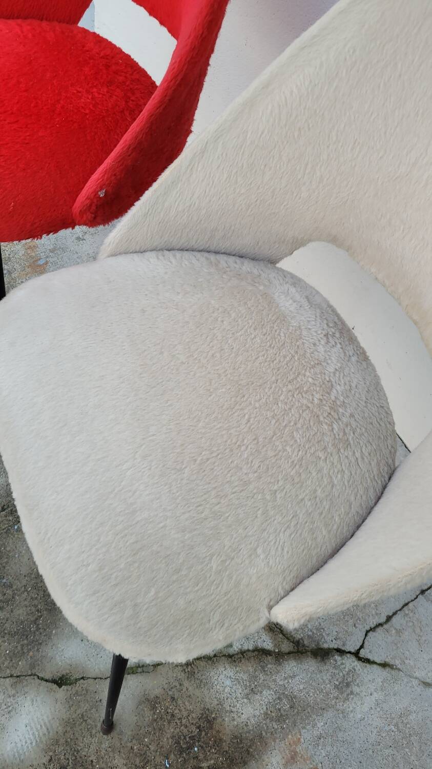 Pair of vintage "Moumoute" chairs -1950s