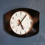 Vintage formica clock rectangular silent wall clock "Black star"