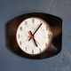 Vintage formica clock rectangular silent wall clock "Black star"