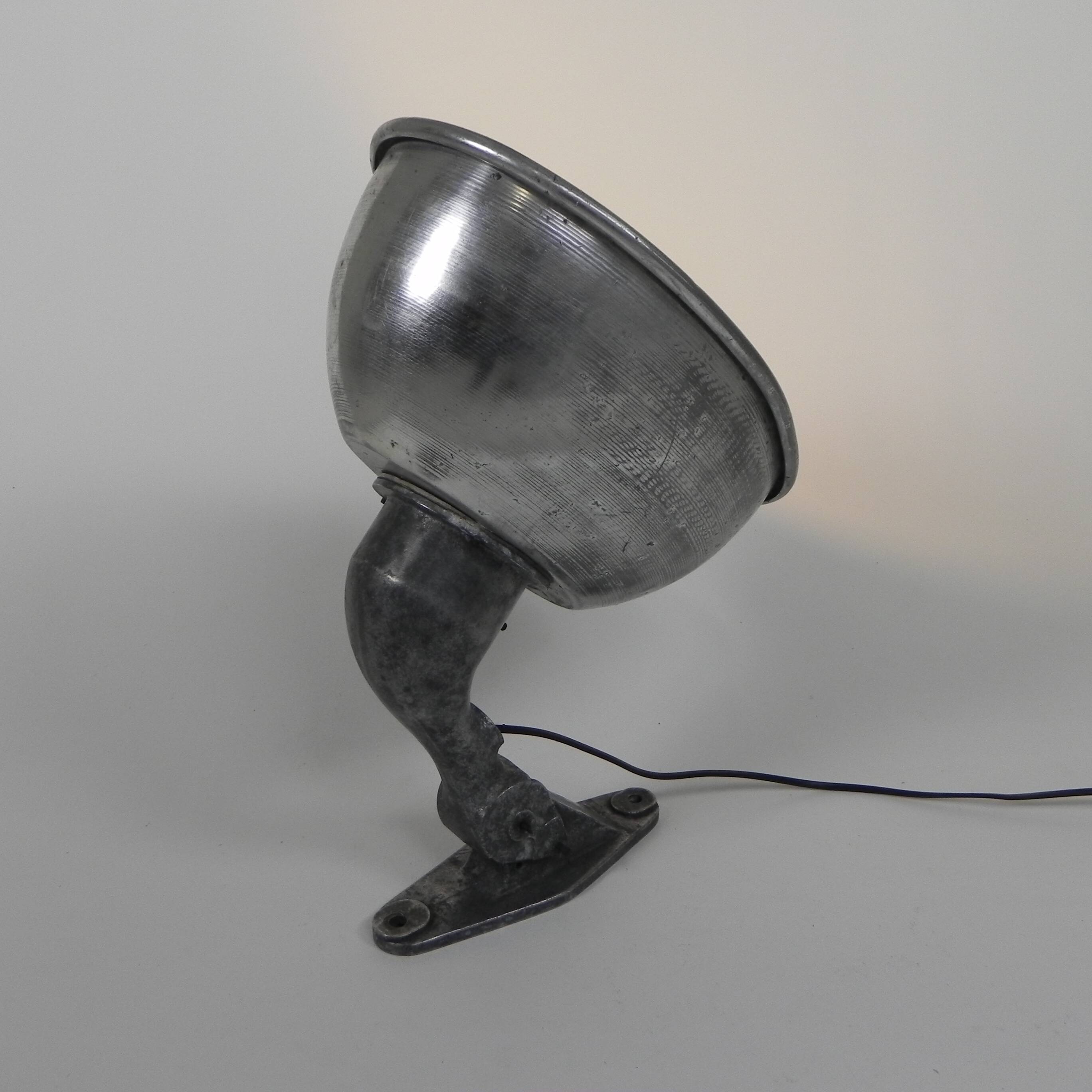Industrial aluminum street lamp, wall lamp, 1950s