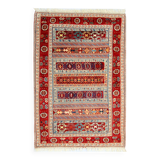 Vintage Style Red Kilim Rug Wool Handmade Tribal Flatweave 167x108cm