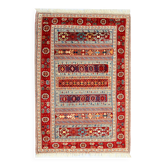 Tapis Kilim rouge style vintage en laine tissée à plat à la main, style tribal, 167 x 108 cm