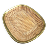 Rattan and brass basket