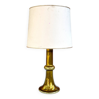 Grande lampe de table Leola, corps doré en verre teinté dans la masse, années 1970, Allemagne