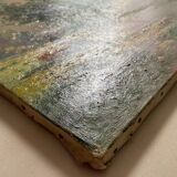 Hst painting "shepherd and sheep near the pond" signed a. disert impressionism