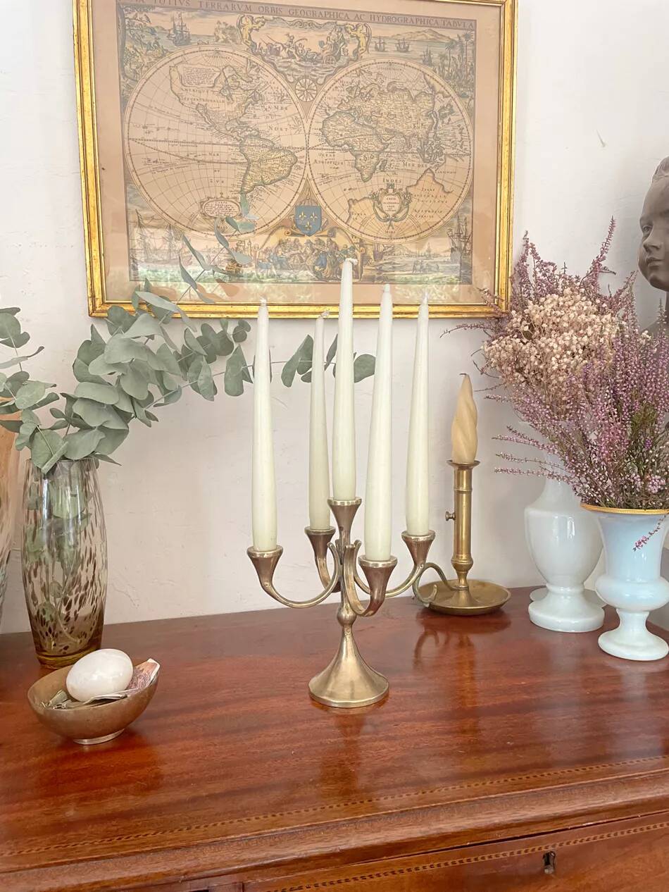 Solid Brass Brutalist Chandelier