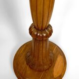 Important Art Deco carved oak floor lamp, France, circa 1920
