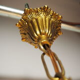 Balloon chandelier with glasses and bronze pampilles