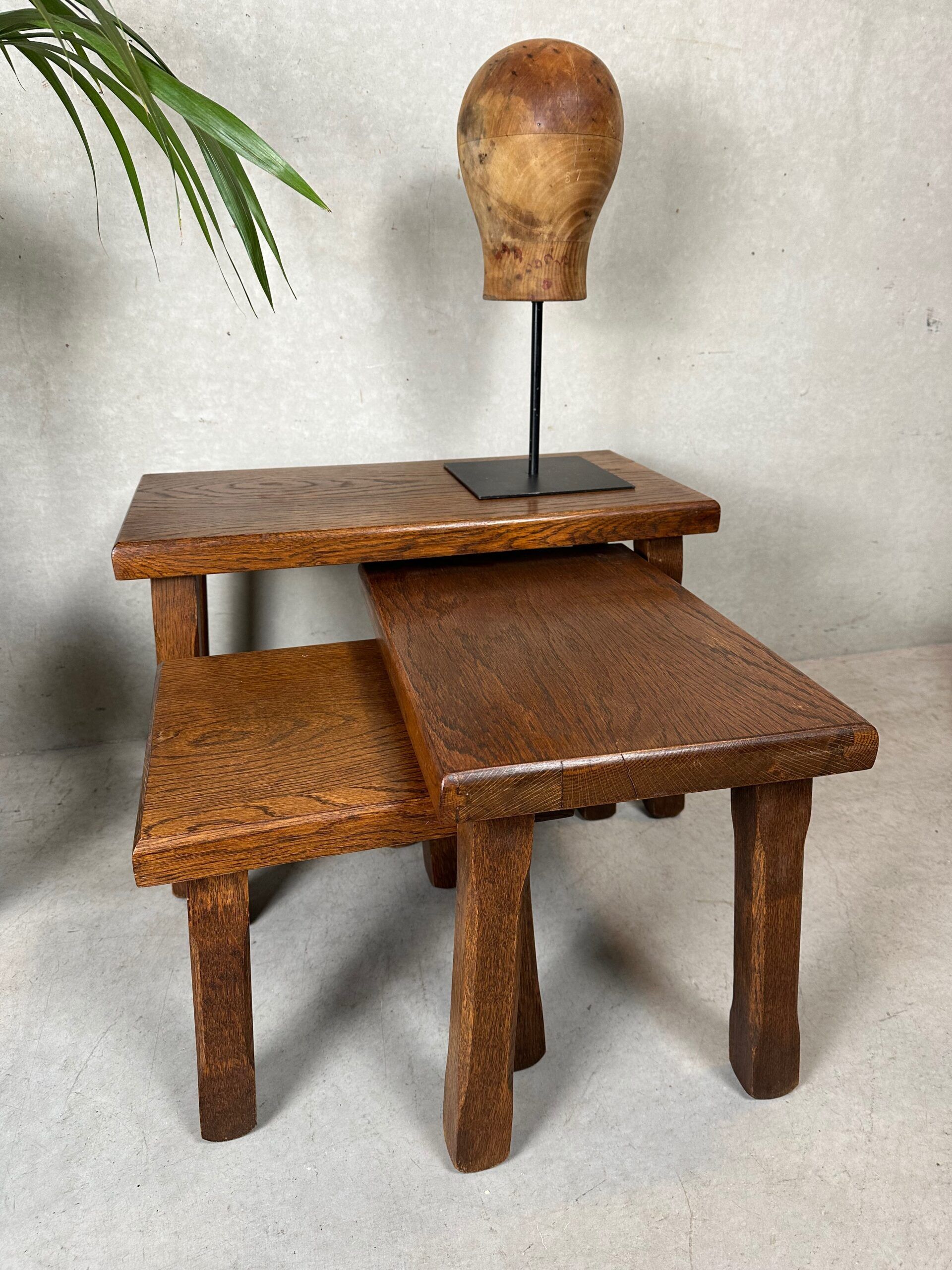 3x brutalist nesting tables