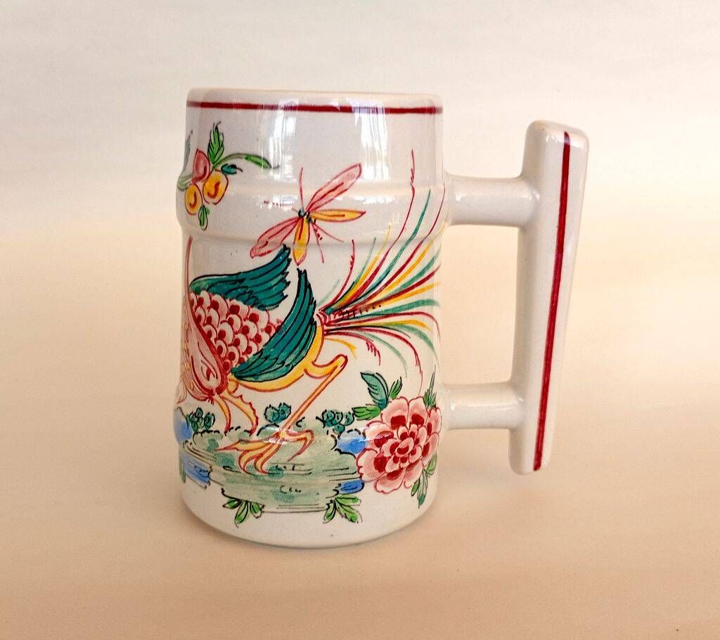 Mid-Century Modern Ceramic Mug Made in Portugal