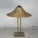 Lampe de table en laiton et rotin en roseau, Italie 1970