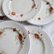 6 assiettes plates anciennes faience Salins - Modèle coquelicot