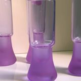 6 heavy stem Alexandrite Wine Glasses - Space Age 1970s