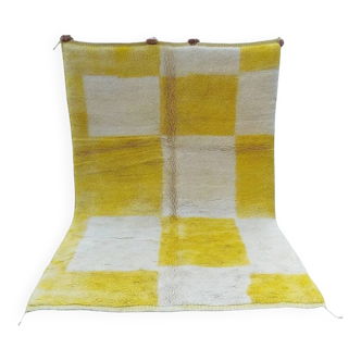 Tapis azilal jaune fait a main 250cmx 200cm