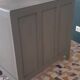 Vintage wood and khaki chest of drawers