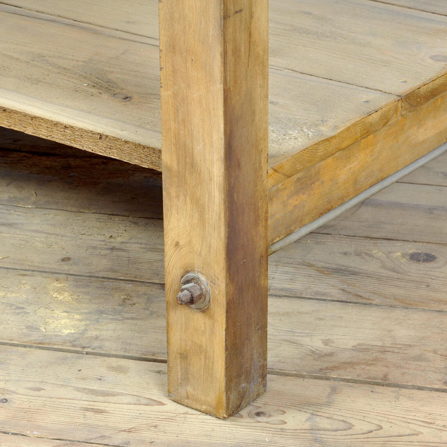 Industrial Wooden Worktable, 1980's