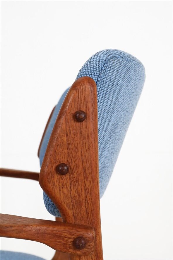 Newly upholstered O.D. Møbler / Erik Buck “Type 50” armchair / teak / mid-century / Danish modern design / Erik Buch