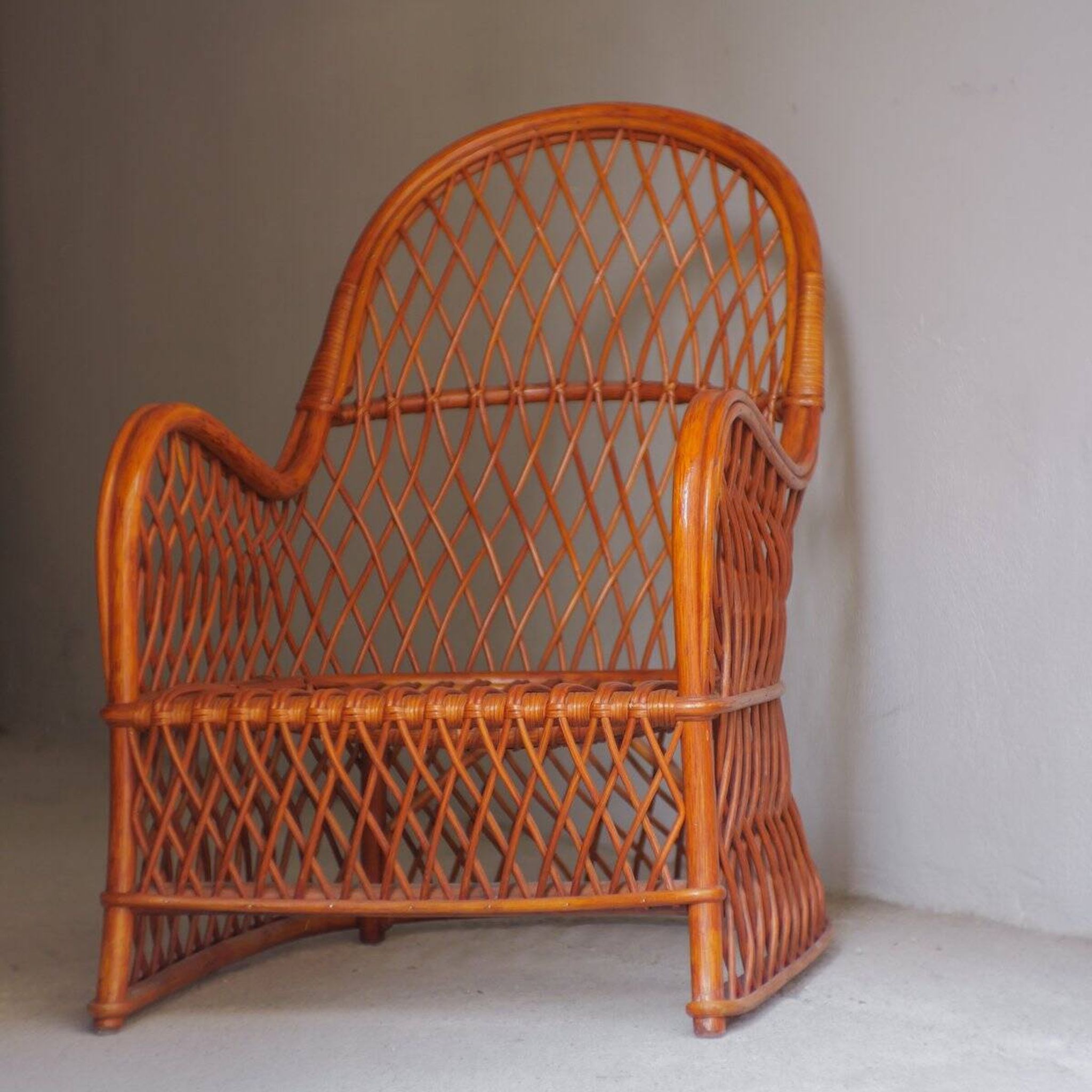 Wicker armchairs by Gervasoni, Italy, 1970s, set of 2