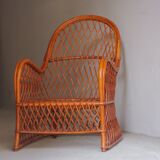 Wicker armchairs by Gervasoni, Italy, 1970s, set of 2.