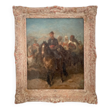 Eugene Delacroix, French Lieutenant on Horseback Leading a Bedouin Cavalry, 1830, Oil on Canvas