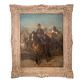 Huile sur toile, Lieutenant français à cheval menant une cavalerie bédouine, 1830