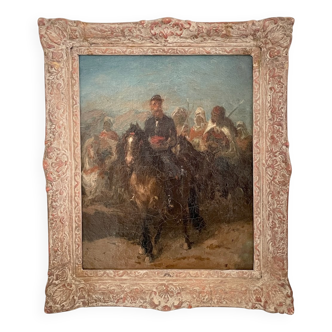 Eugene Delacroix, French Lieutenant on Horseback Leading a Bedouin Cavalry, 1830, Oil on Canvas