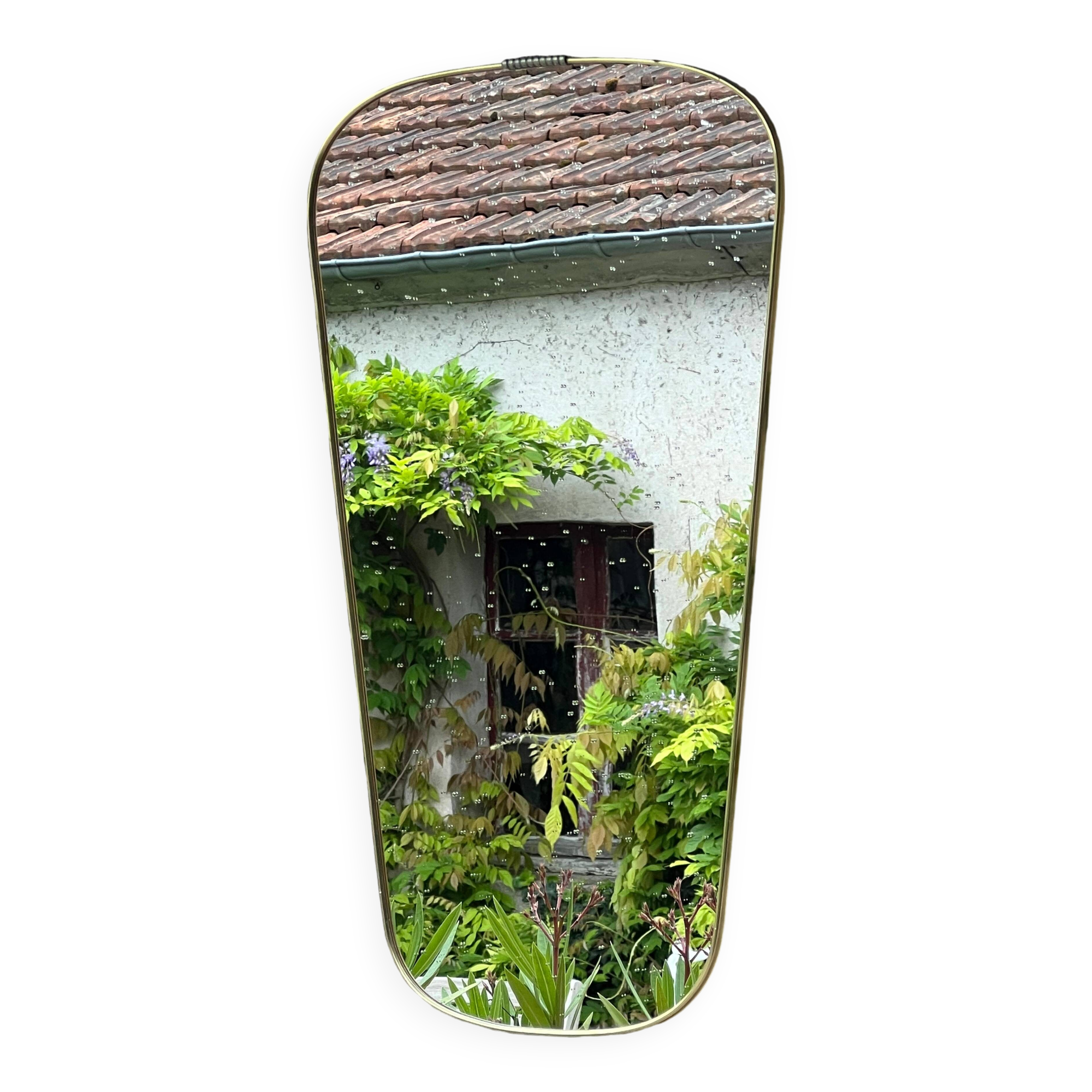 Antique free form mirror vintage design rearview mirror 60 - 33.5 x 61 cm