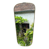 Ancien miroir forme libre rétroviseur vintage design 60 - 33,5 x 61 cm