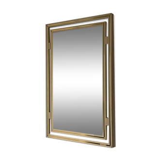 Ecru/gilded mirror Pierre Vandel 70s-80s