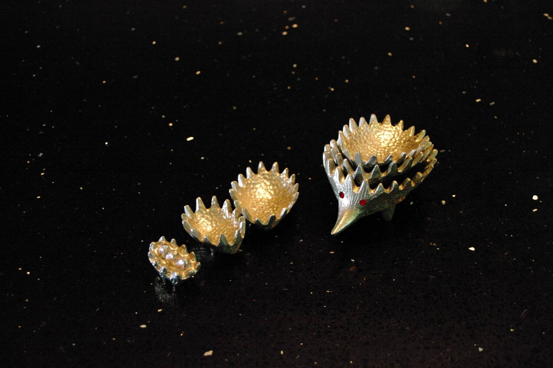 Vintage nesting ashtray by walter bosse for herta-baller 1950