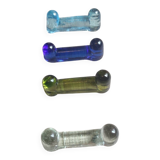 Lot of 4 green knife holders from Biot, peridot, 1970.