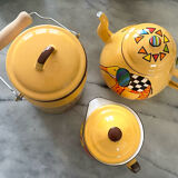 Enamelled sheet metal tea set