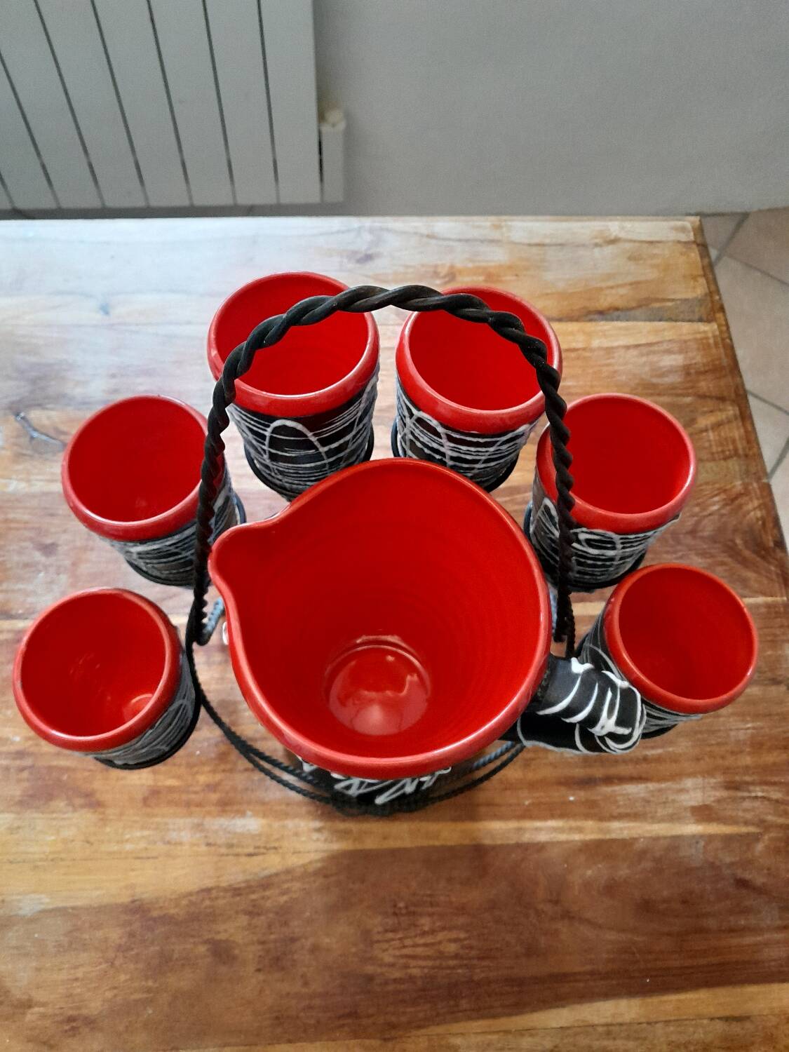 Exceptional set of orangeade from Vallauris, vintage 1950-60.