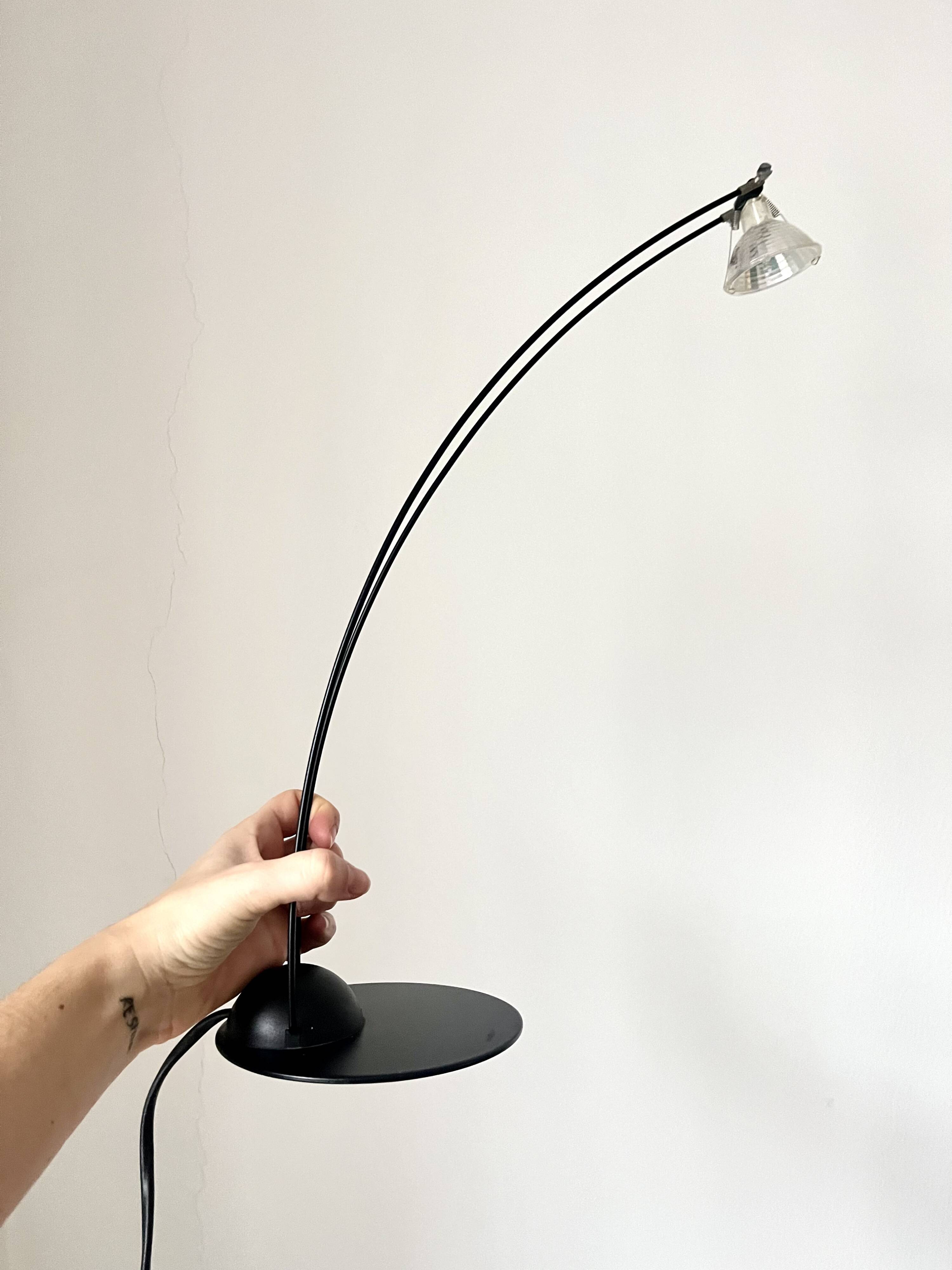 German Vintage Minimalistic table Arc Lamp by Hustadt Leuchten, 1980s