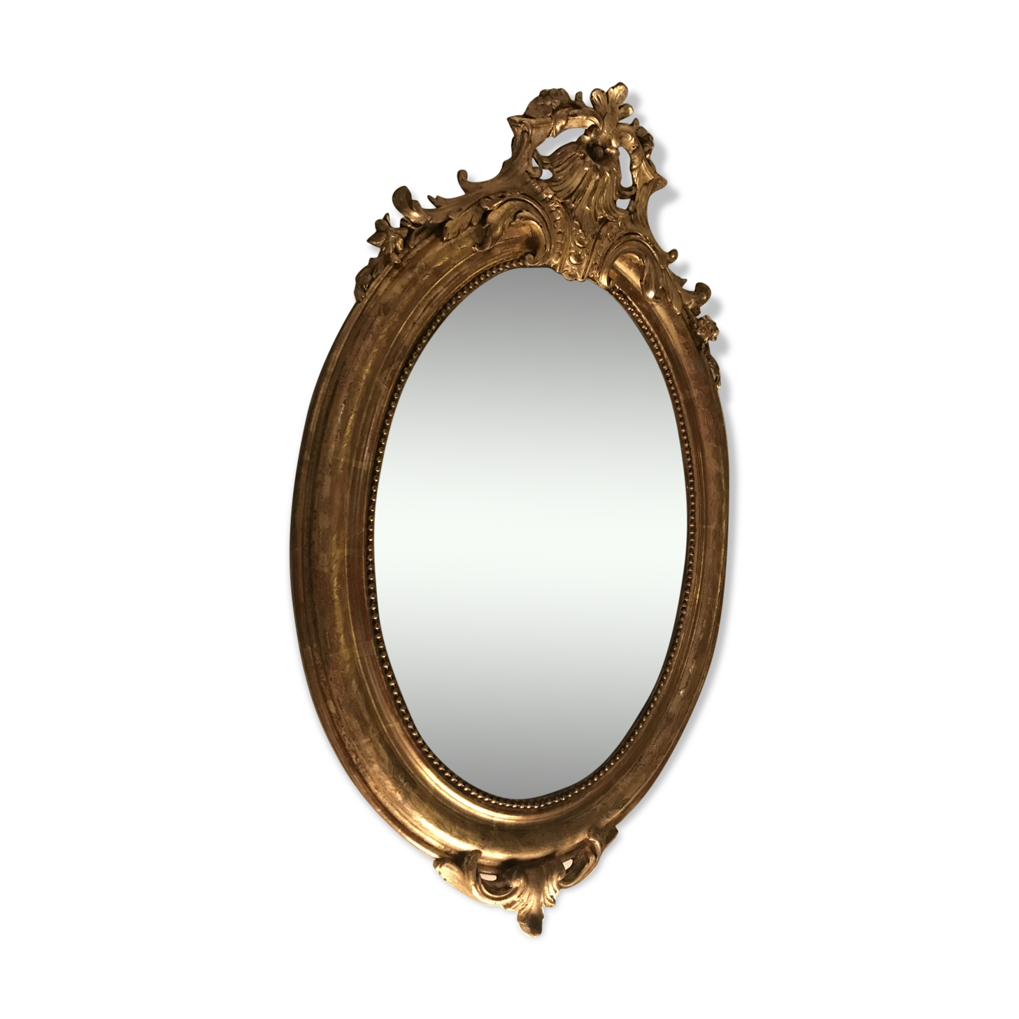 Oval mirror Louis XVI gold leaf
