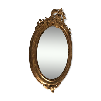 Oval mirror Louis XVI gold leaf