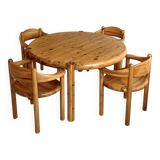 Extendable pine dining table by Rainer Daumiller