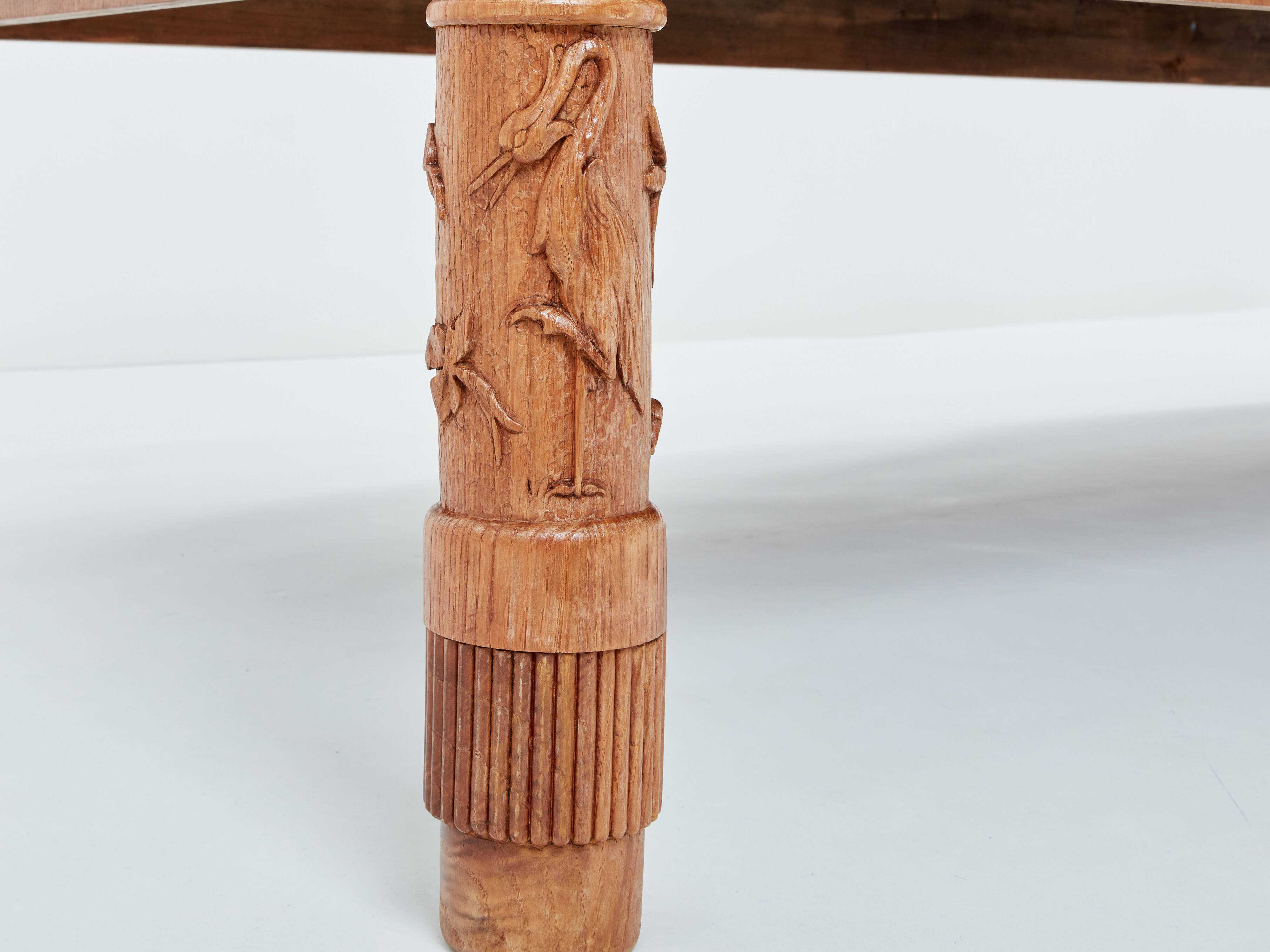 Large modernist curly ash coffee table by Pier Luigi Colli 1950