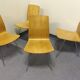 4 Swiss modernist chairs, moulded plywood and metal – circa 1960